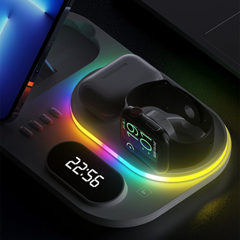 Magnetic 4-in-1 Wireless Charger Dock with LED