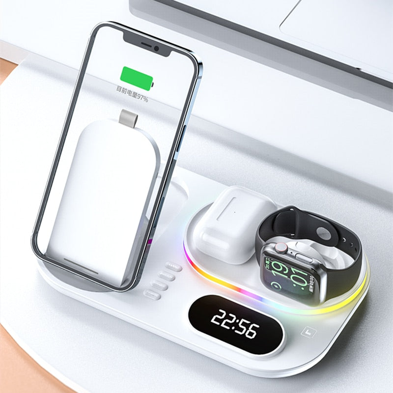 Magnetic 4-in-1 Wireless Charger Dock with LED